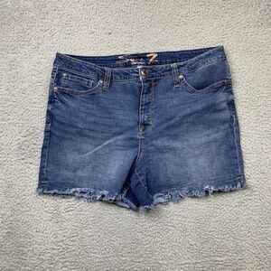 Seven 7 Shorts Womens 16 Blue Weekend Short Cut Off Denim Casual